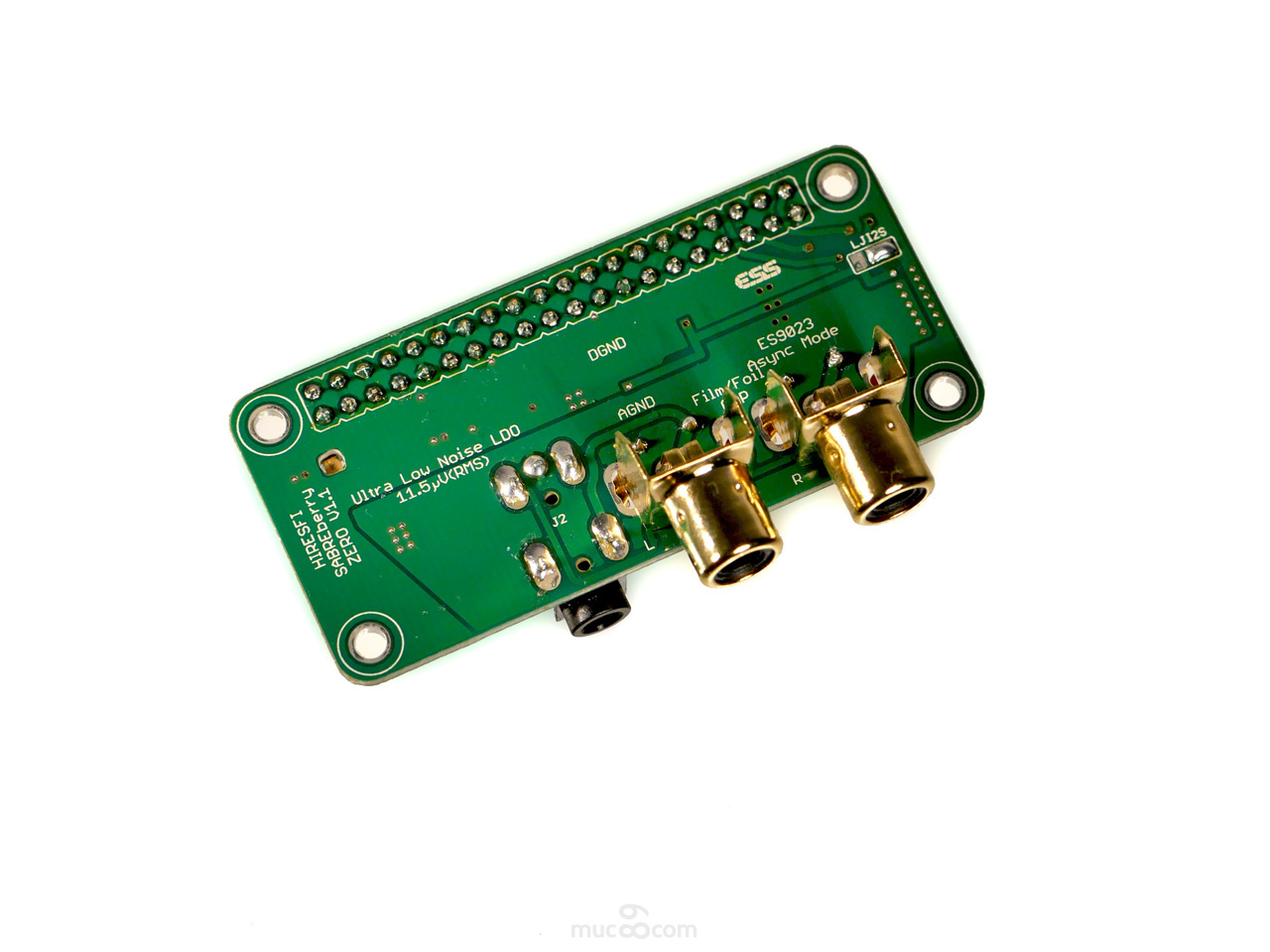 muc89 HIRESFI Raspberry Pi SABREberry Zero DAC HAT ESS Technology ES9023 Cinch